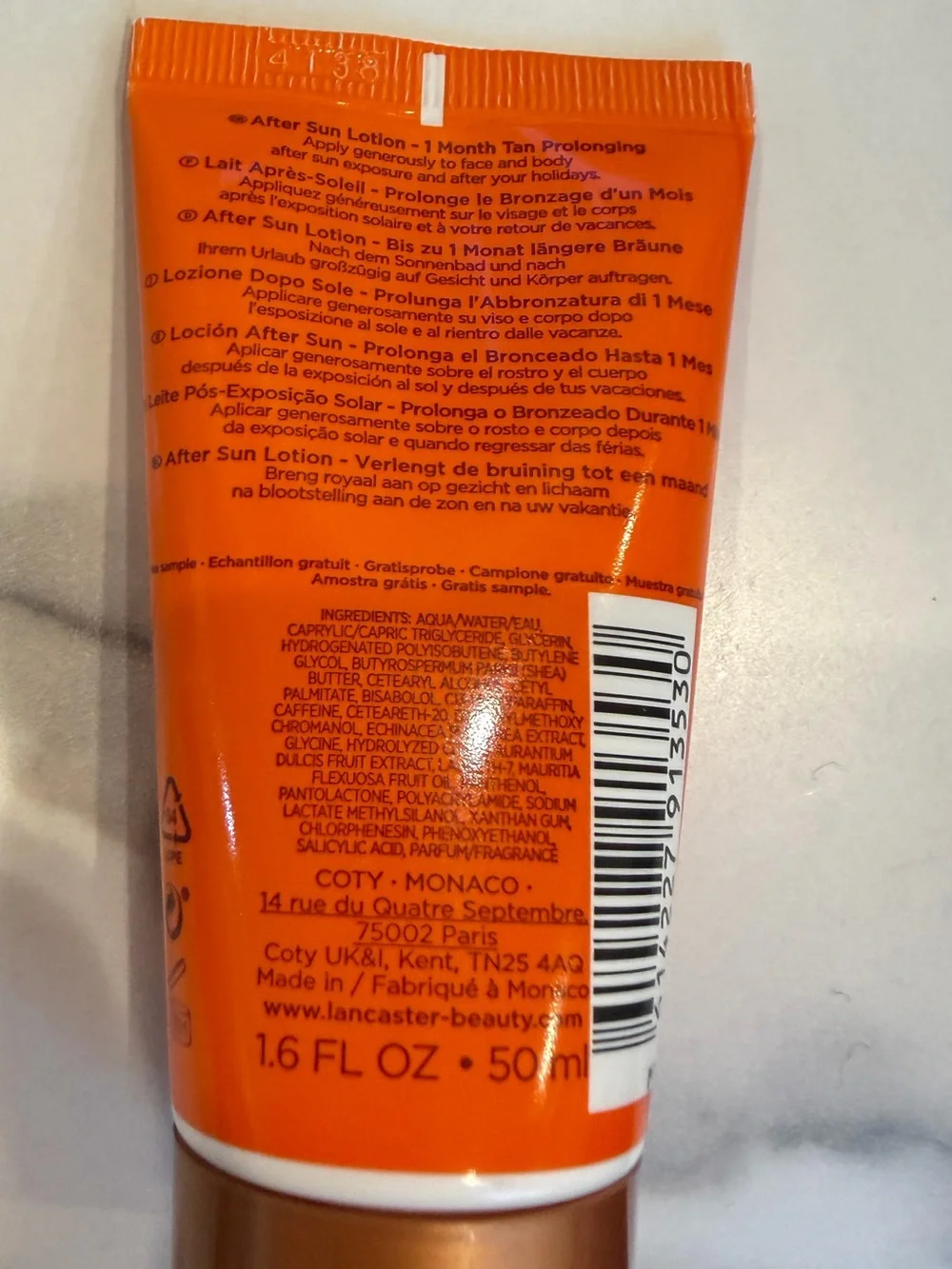 Lancaster Golden Tan Maximiser after-sun lotion Travel Size